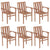 Stackable Garden Chairs with Cushions 6 pcs Solid Teak Wood