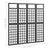 4-Panel Room Divider/Trellis Solid Fir Wood Black 161x180 cm