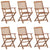 Folding Outdoor Chairs 6 pcs Solid Acacia Wood