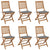 Folding Garden Chairs 6 pcs with Cushions Solid Acacia Wood