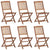 Folding Garden Chairs 6 pcs with Cushions Solid Acacia Wood
