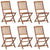 Folding Garden Chairs 6 pcs with Cushions Solid Acacia Wood