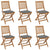 Folding Garden Chairs 6 pcs with Cushions Solid Acacia Wood