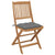Folding Garden Chairs 6 pcs with Cushions Solid Acacia Wood