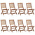 Folding Garden Chairs 8 pcs with Cushions Solid Acacia Wood