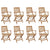Folding Outdoor Chairs with Cushions 8 pcs Solid Wood Acacia