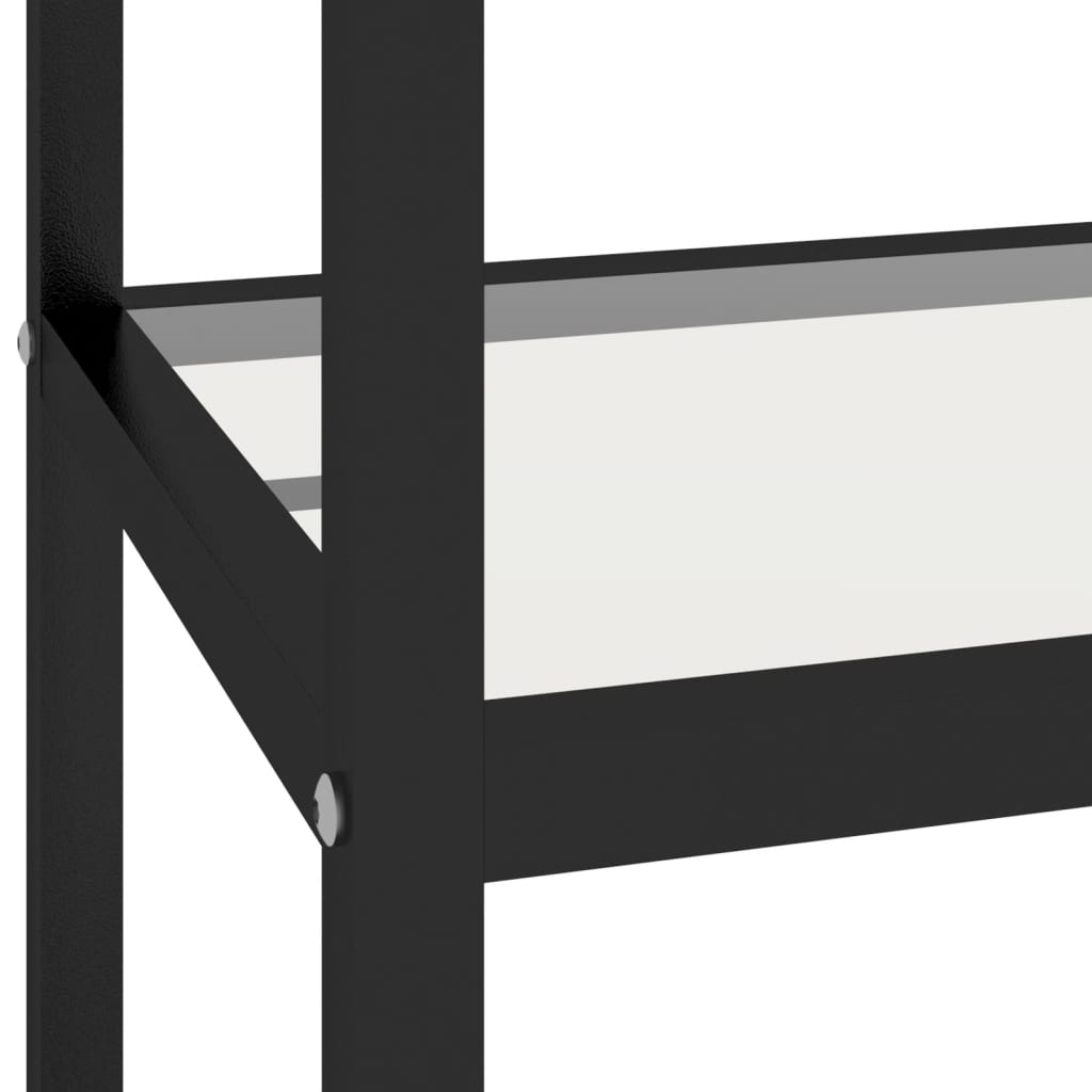 Console Table Transparent and Black Marble 100x36x90 cm Tempered Glass