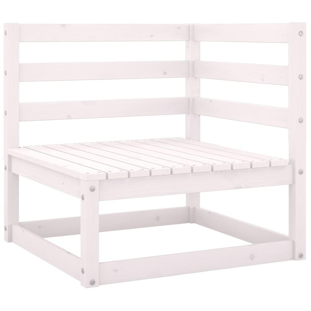 Garden 2-Seater Sofa White Solid Wood Pine