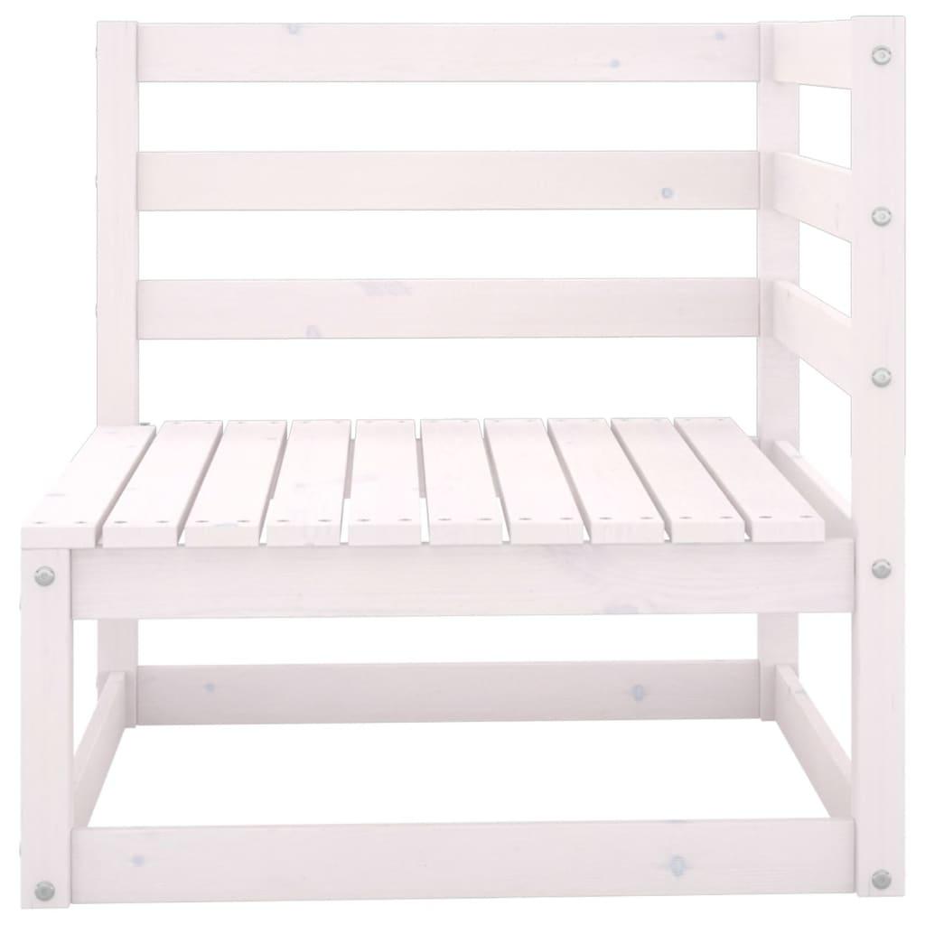 Garden 2-Seater Sofa White Solid Wood Pine