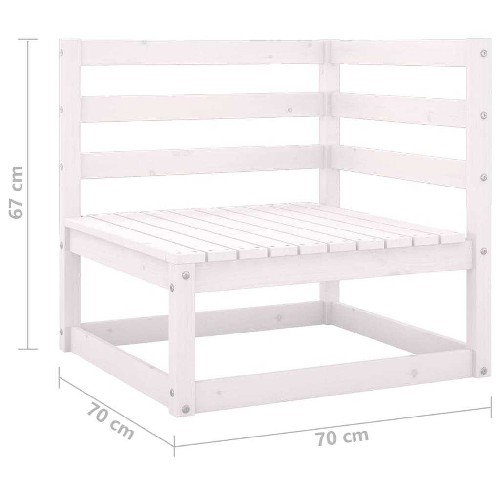 Garden 2-Seater Sofa White Solid Wood Pine