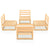 4 Piece Garden Lounge Set Solid Pinewood