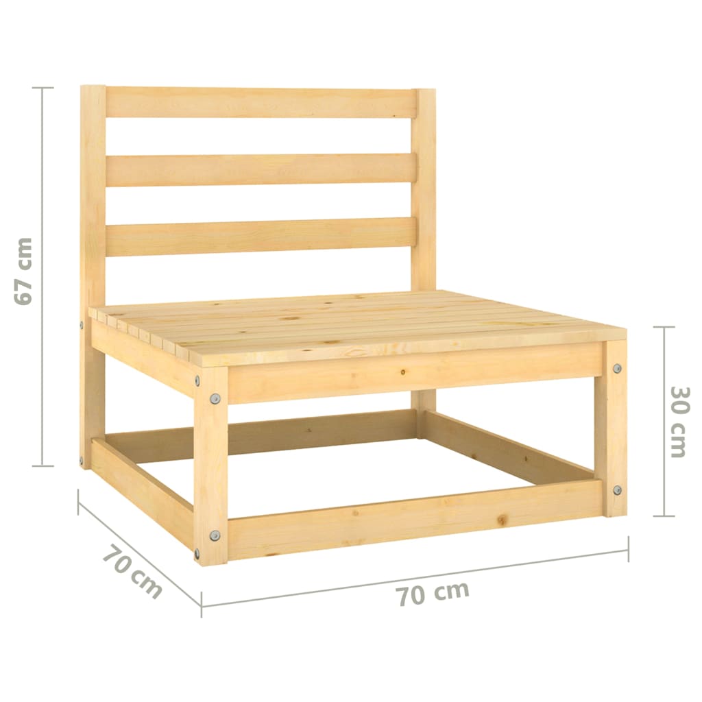 Garden 3-Seater Sofa Solid Wood Pine
