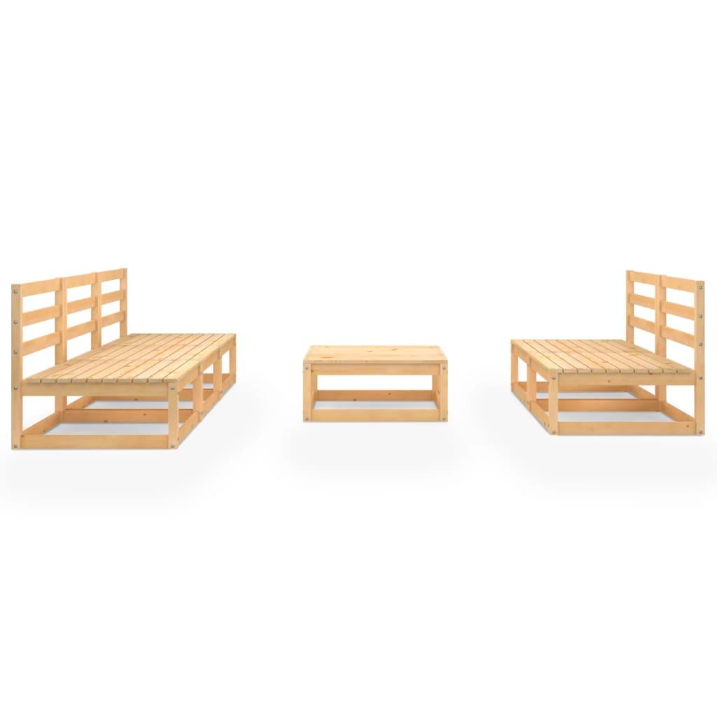 6 Piece Garden Lounge Set Solid Pinewood