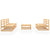 6 Piece Garden Lounge Set Solid Pinewood