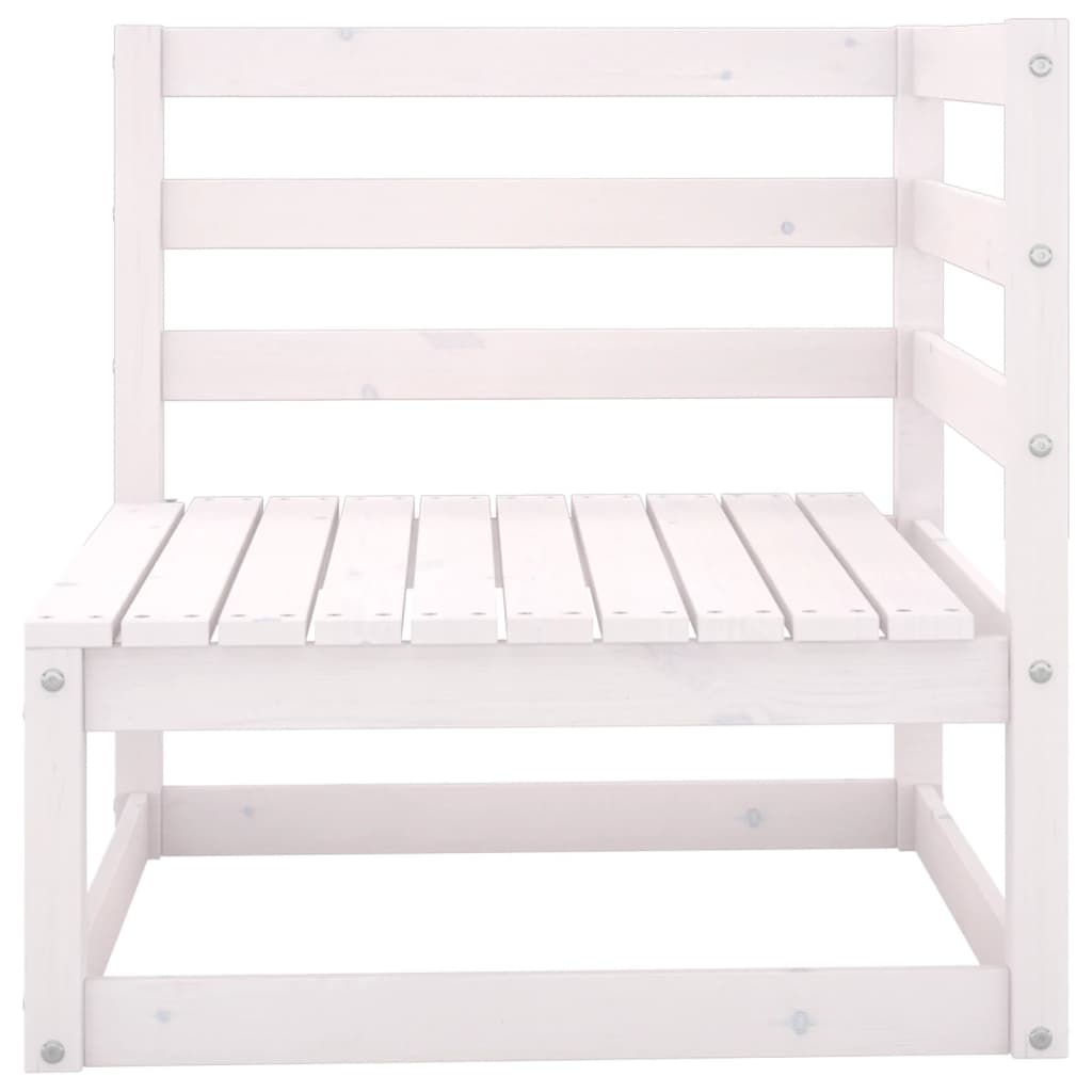 Garden 3-Seater Sofa White Solid Pinewood