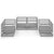 6 Piece Garden Lounge Set Grey Solid Pinewood