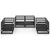 6 Piece Garden Lounge Set Black Solid Pinewood