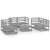 7 Piece Garden Lounge Set Grey Solid Pinewood