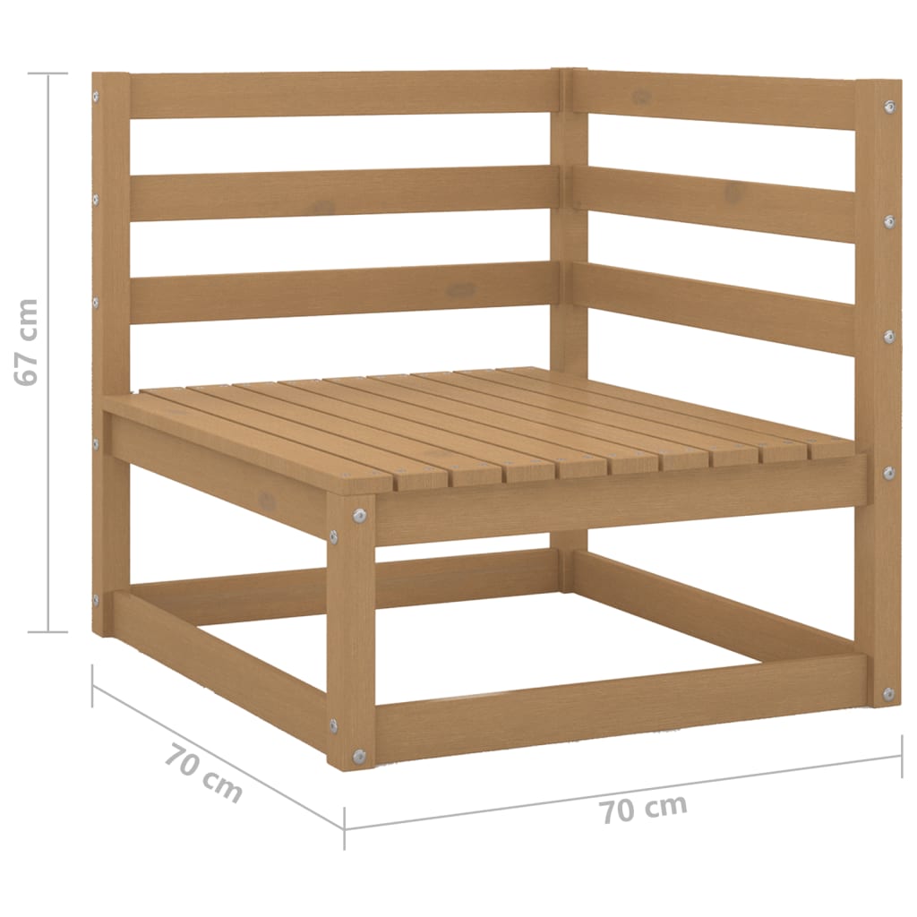 3 Piece Garden Lounge Set Honey Brown Solid Wood Pine