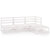 4 Piece Garden Lounge Set White Solid Pinewood