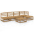 6 Piece Garden Lounge Set Honey Brown Solid Pinewood
