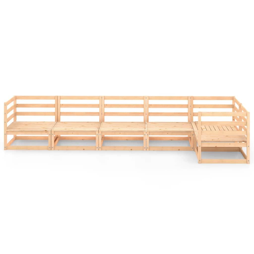 6 Piece Garden Lounge Set Solid Pinewood