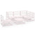 6 Piece Garden Lounge Set White Solid Pinewood