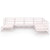 7 Piece Garden Lounge Set White Solid Pinewood