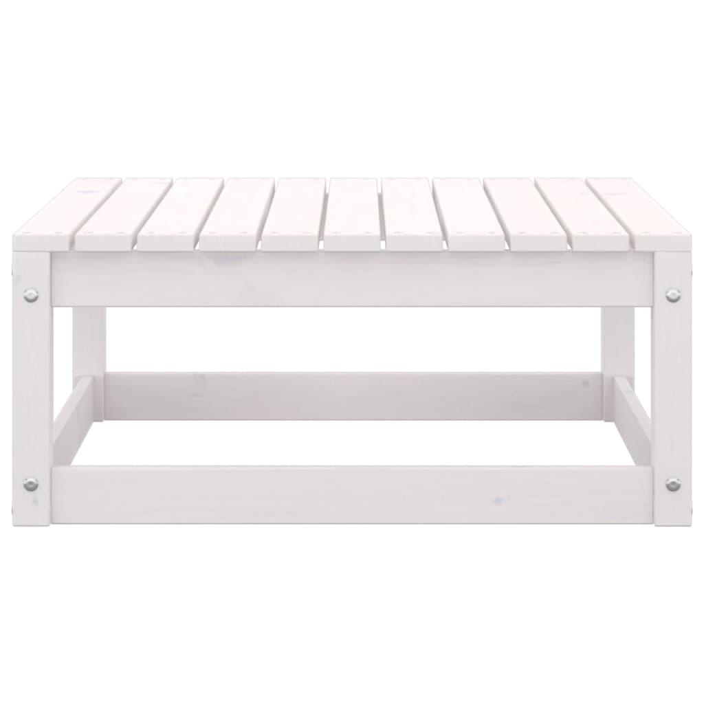 7 Piece Garden Lounge Set White Solid Pinewood