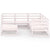 6 Piece Garden Lounge Set White Solid Pinewood