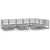 10 Piece Garden Lounge Set Grey Solid Pinewood