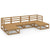 6 Piece Garden Lounge Set Solid Pinewood