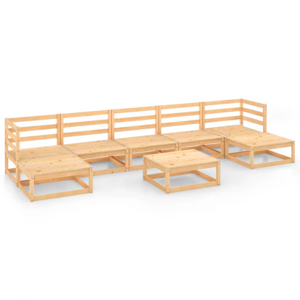 8 Piece Garden Lounge Set Solid Pinewood