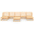 8 Piece Garden Lounge Set Solid Pinewood