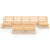 9 Piece Garden Lounge Set Solid Pinewood