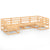 6 Piece Garden Lounge Set Solid Pinewood
