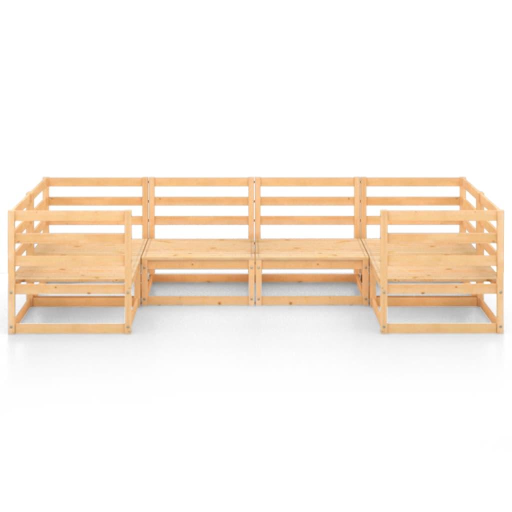 6 Piece Garden Lounge Set Solid Pinewood