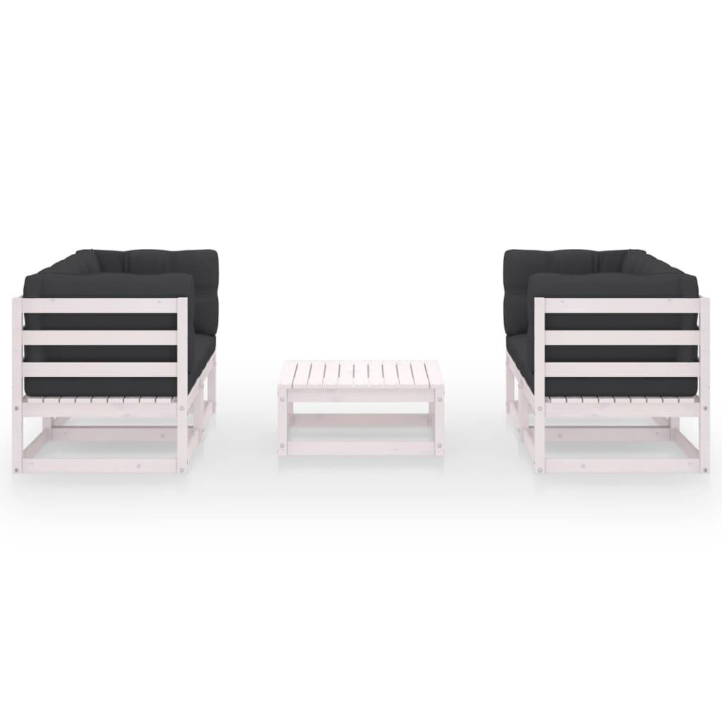 5 Piece Garden Lounge Set with Cushions Solid Pinewood