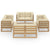 8 Piece Garden Lounge Set with Cushions Solid Pinewood