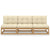 3-Seater Sofa with Cushions Solid Pinewood