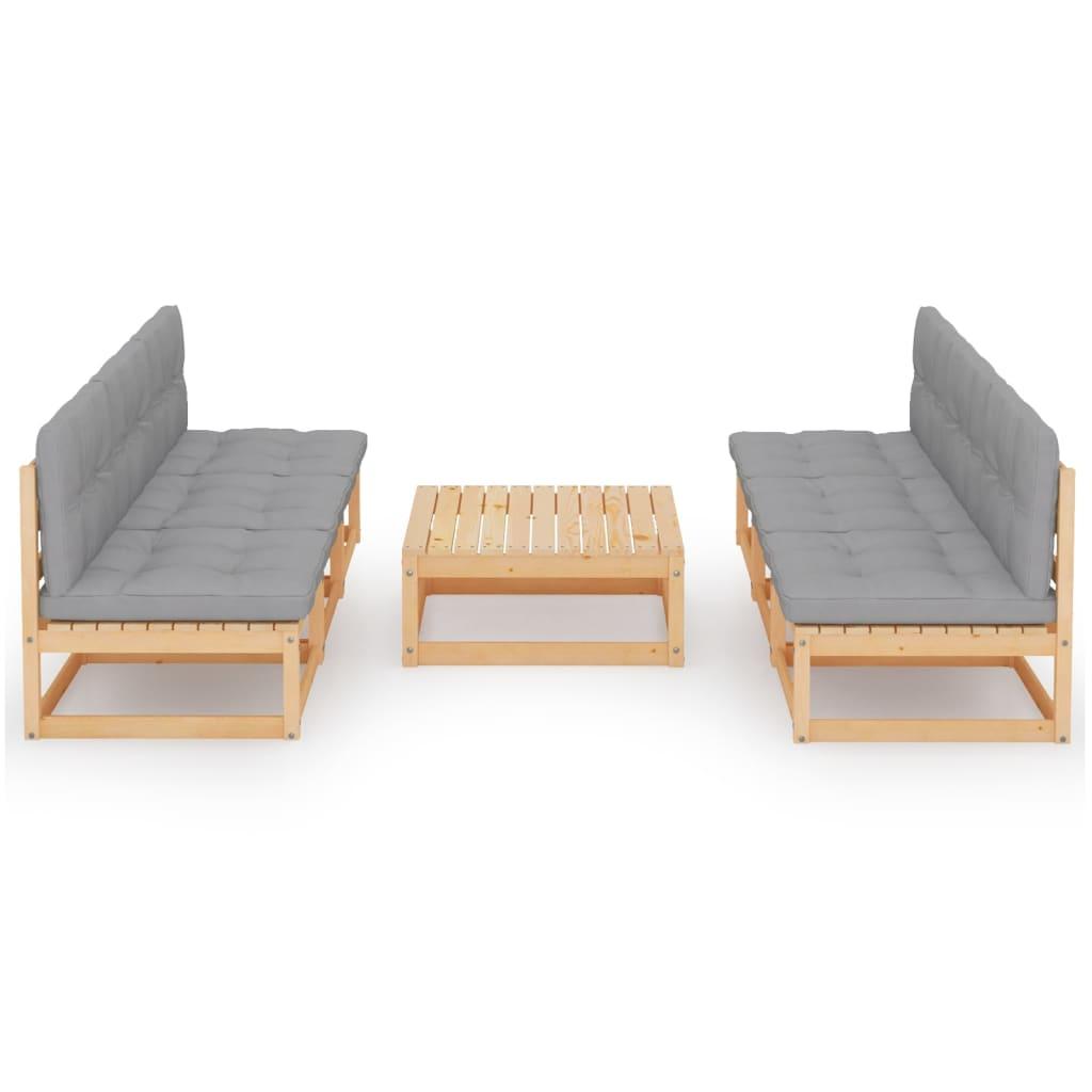 7 Piece Garden Lounge Set with Cushions Solid Pinewood
