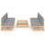 7 Piece Garden Lounge Set with Cushions Solid Pinewood