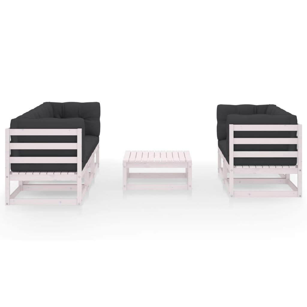 6 Piece Garden Lounge Set with Cushions Solid Pinewood