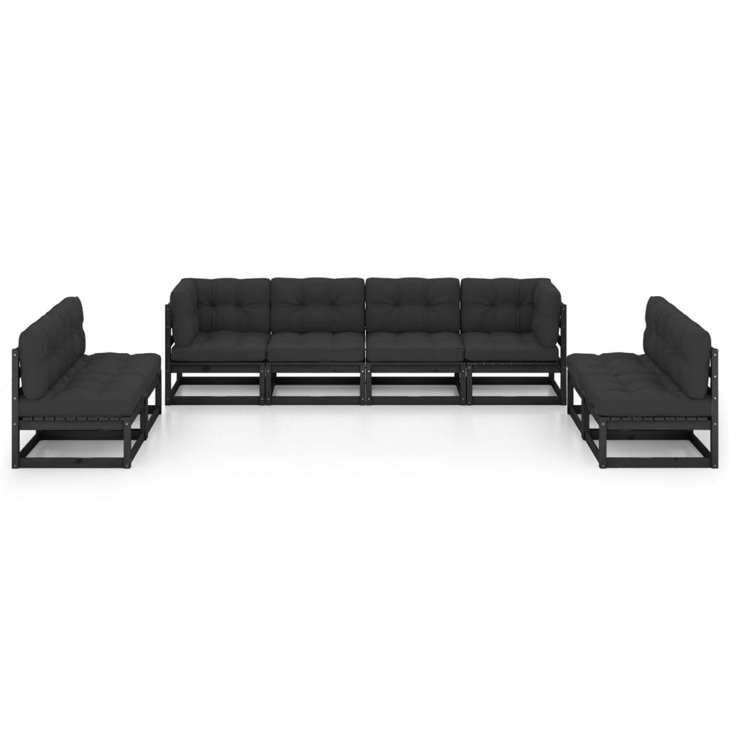 8 Piece Garden Lounge Set with Cushions Solid Pinewood