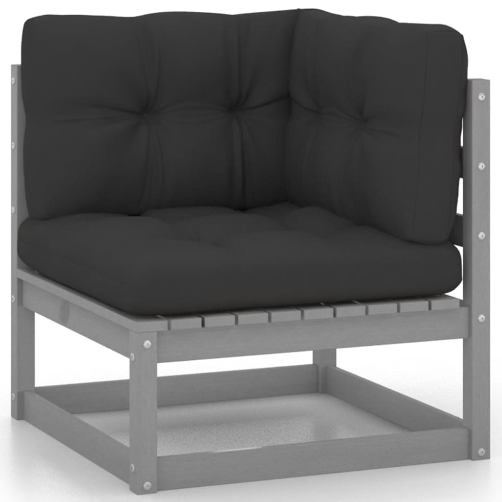 5 Piece Garden Lounge Set with Cushions Solid Pinewood