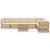 8 Piece Garden Lounge Set & Cushions Honey Brown Solid Pinewood