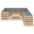 11 Piece Garden Lounge Set with Cushions Solid Pinewood