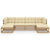 6 Piece Garden Lounge Set&Cushions Honey Brown Solid Pinewood