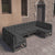 6 Piece Garden Lounge Set with Cushions Black Solid Pinewood