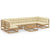 8 Piece Garden Lounge Set&Cushions Honey Brown Solid Pinewood